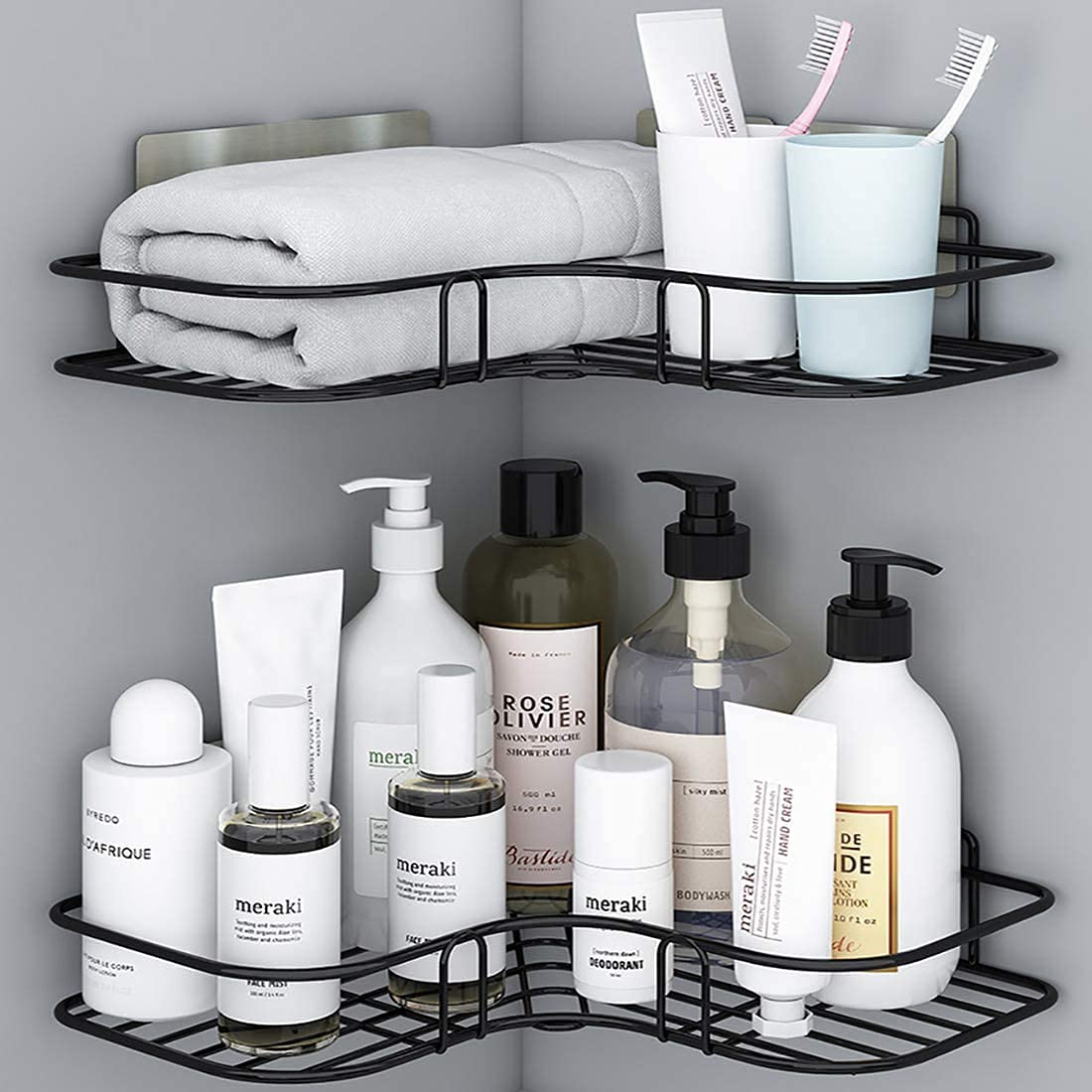 Oslen Multipurpose Bathroom/Kitchen Corner Storage Organizer Wall Mounted Rack Shelf Shower Caddy